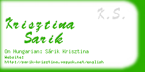 krisztina sarik business card
