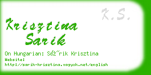 krisztina sarik business card